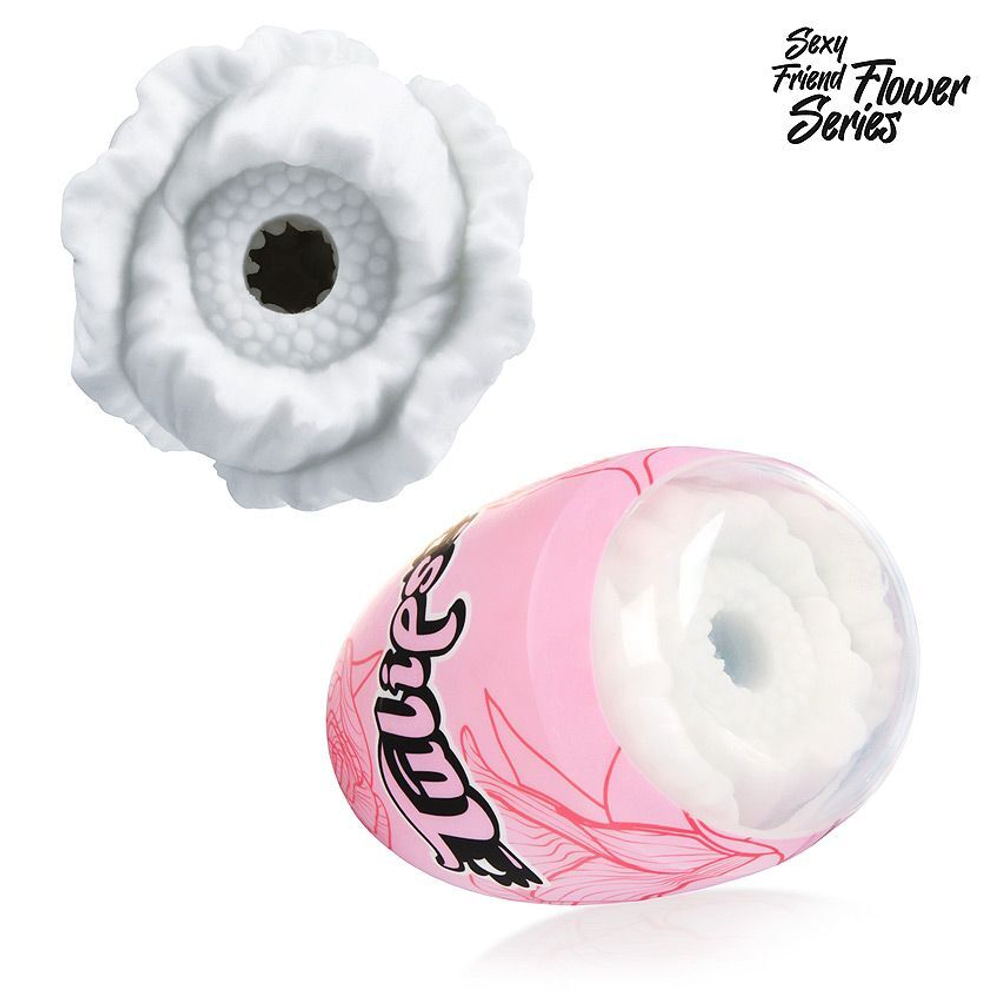 Белый нереалистичный мастурбатор в форме бутона цветка Tulips (Цвет: белый)