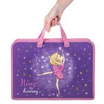 Папка на молнии с ручками ЮНЛАНДИЯ А4, 1 отделение, пластик, ширина 75 мм, "Dancing girl", 270952