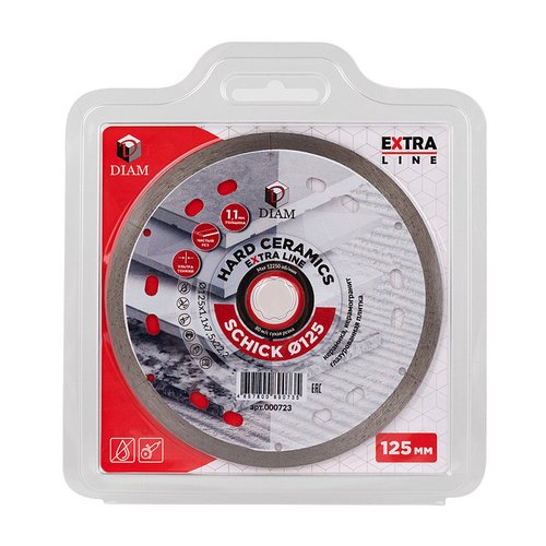 Диск алмазный DIAM 1A1R Hard Ceramics SСHICK Extra Line 125x22.2 керамогранит   000723
