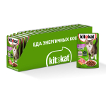 Ягненок в соусе, 85г влажный корм для кошек KiteKat