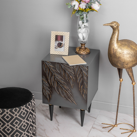 Тумба прикроватная Тропик Классика Серый Найт Голд левая