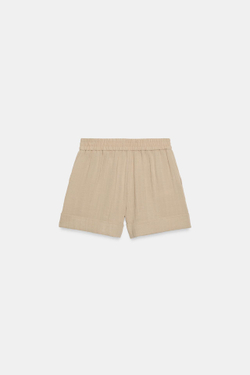 ZARA ШОРТЫ С ОТВОРОТАМИ, ПЕСОЧНЫЙ