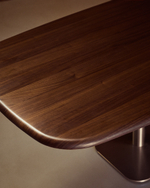 Стол Melvar из орехового шпона с основанием из матовой нержавеющей стали 220 x 110