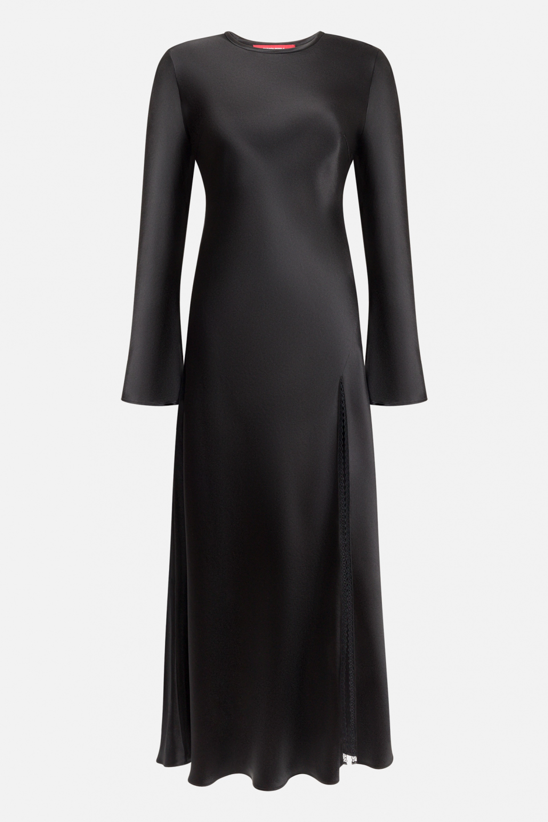 Платье с разрезом и кружевом