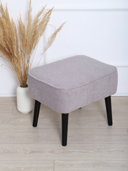 Пуф "Donatello" букле мех серый/венге