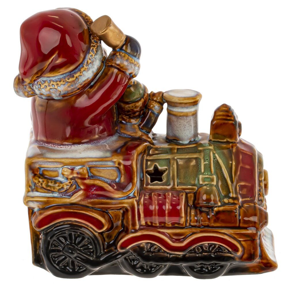 GAEM Набор из 2шт: Фигурка декор c подсветкой "Дед Мороз на поезде" (LR44x6), L26 W9 H15,5 см