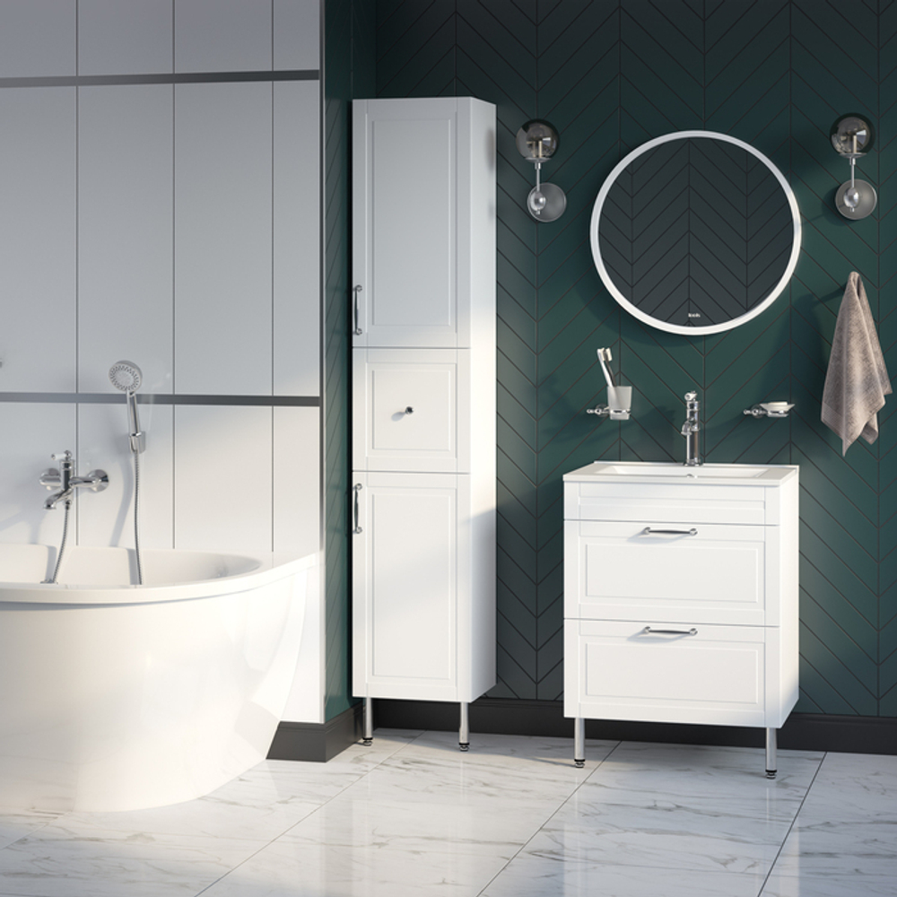 Тумба с умывальником IDDIS Oxford, напольная, 60 см, белая, OXF60W0i95K