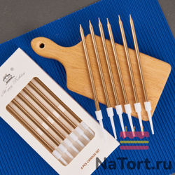 Набор свечей для торта «Happy Birthday, 6 в 1», бронзовый металлик