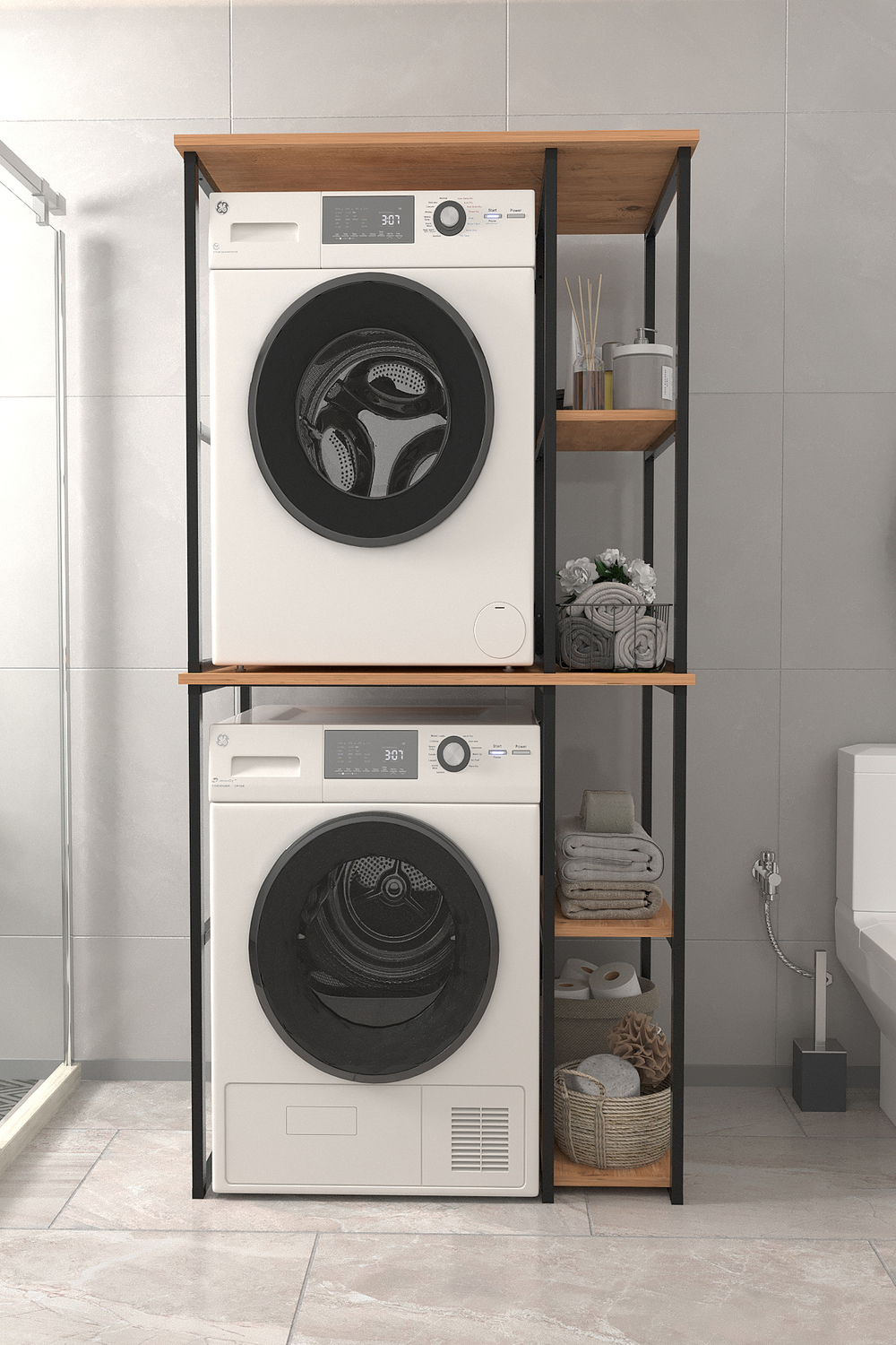 Стеллаж для ванной комнаты MISRA - сосна