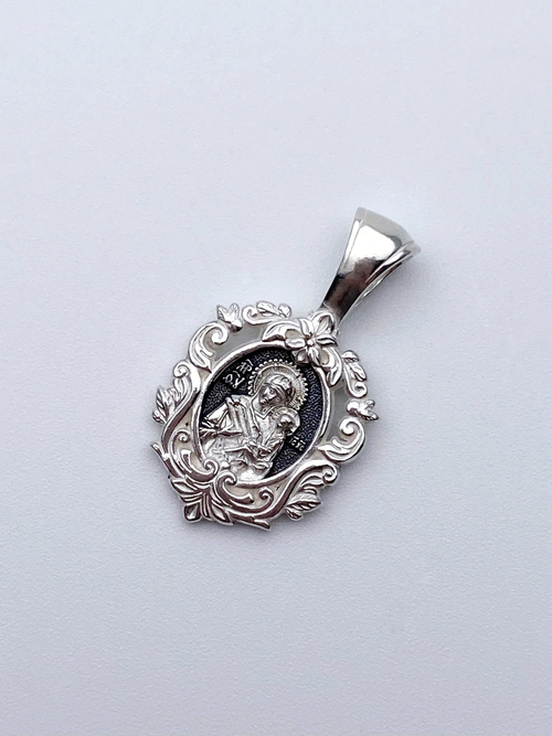 Образок из серебра/Чернение/Тихвинская БМ