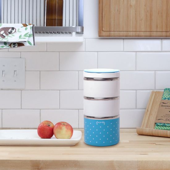 Ланч бокс тройной 1480 мл. Kamille КМ 2104 круглый