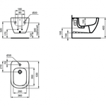 Подвесное биде с отверстием под смеситель Ideal Standard TESI T3552V1