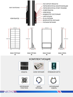 LED Poster 640×1920 мм outdoor— вертикальный LED пилон Novastar TB40