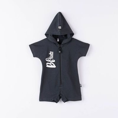 Bb team zip-up romper 3-18 months - Graphite