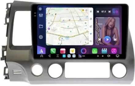 Магнитола Honda Civic 8 4d 2005-2012 (левый руль) - FarCar XXL044M монитор 10.36" 2K QLED на Android 13, TS20, 8+256Гб, CarPlay, 4G SIM-слот
