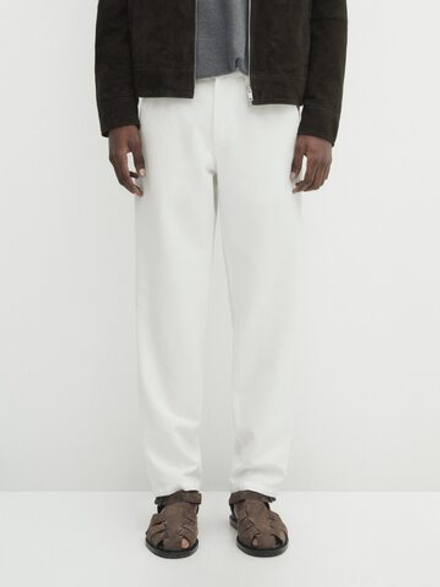 Massimo Dutti Брюки с боковым карманом, натуральный, кремовый