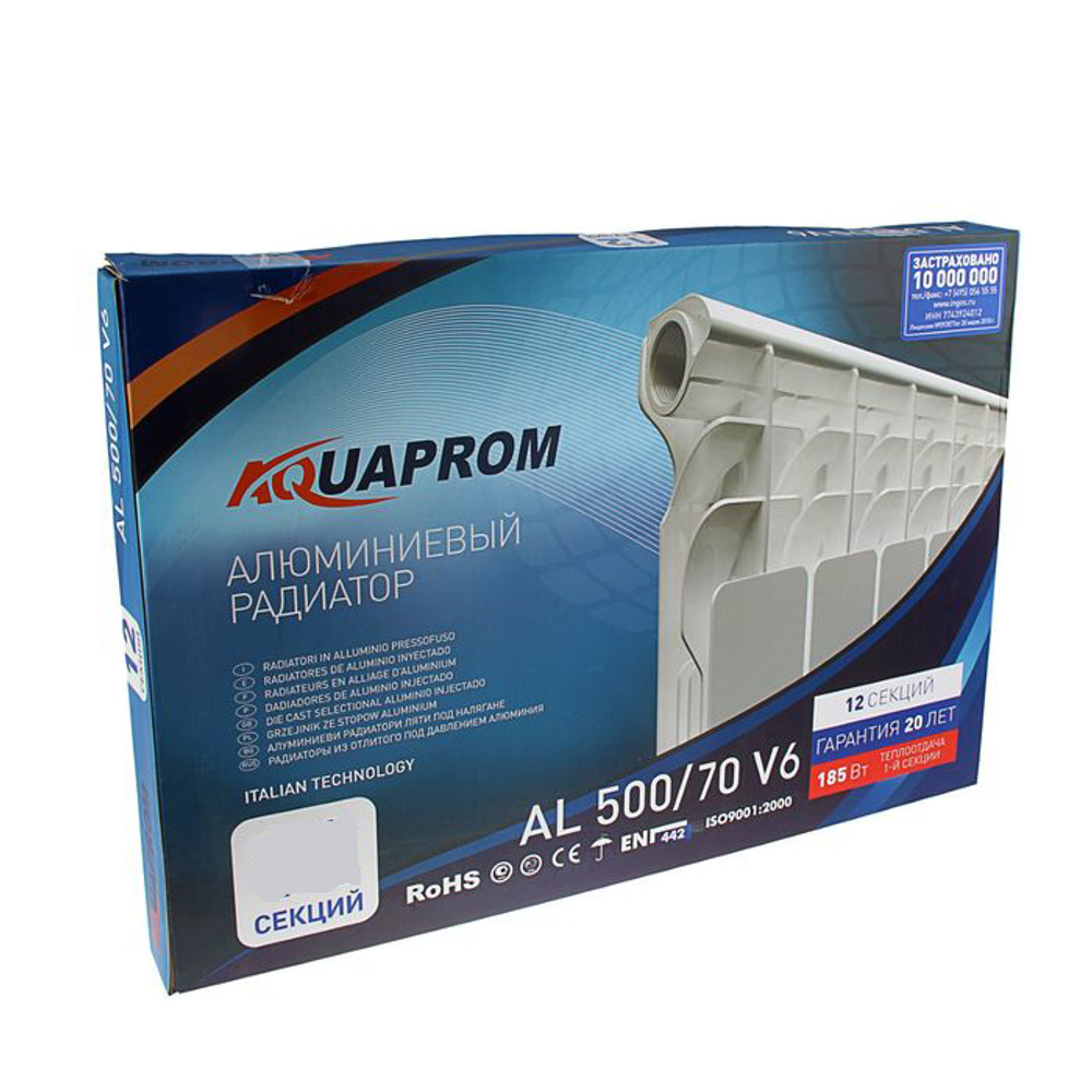 Радиатор AQUAPROM A21, 500/80/4, 114Вт