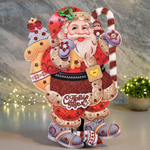 Плакат новогодний "Дед Мороз с мешком" 30см