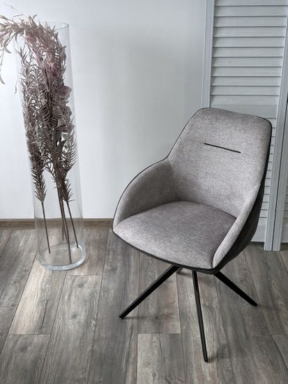 Стул TORNADO 360 град. Серый Brego-07, ткань/ темно-серый Modern-454, велюр/ черный каркас