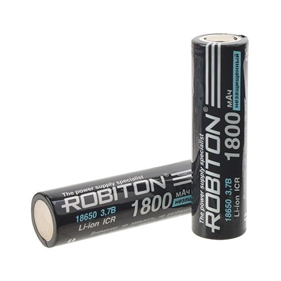 Аккумулятор  Robiton 18650 Li-Ion 1800 mAh без защиты