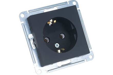 ATN001043 Schneider AtlasDesign Розетка 1гн с З/К с/у карбон механизм 16А