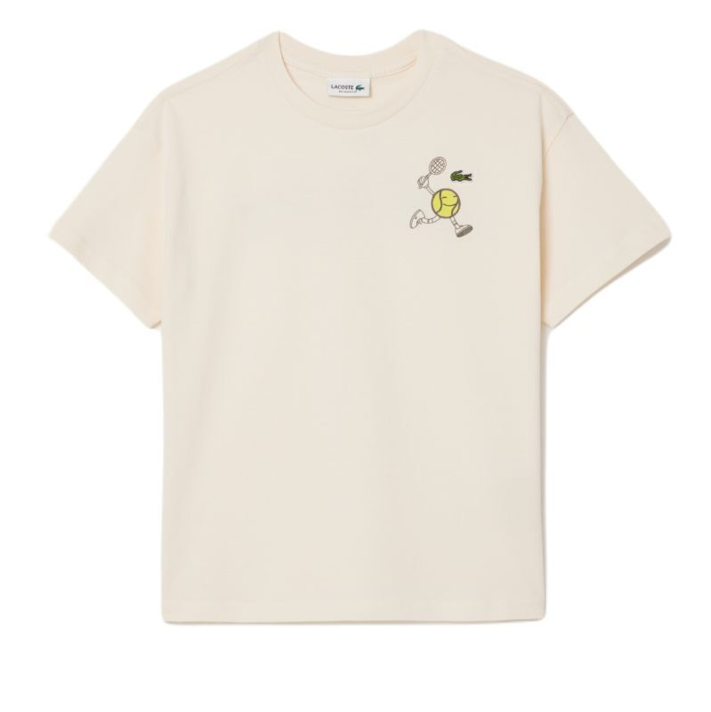 Футболка для мальчика теннисная Lacoste Tennis Ball Print Cotton - Бежевый