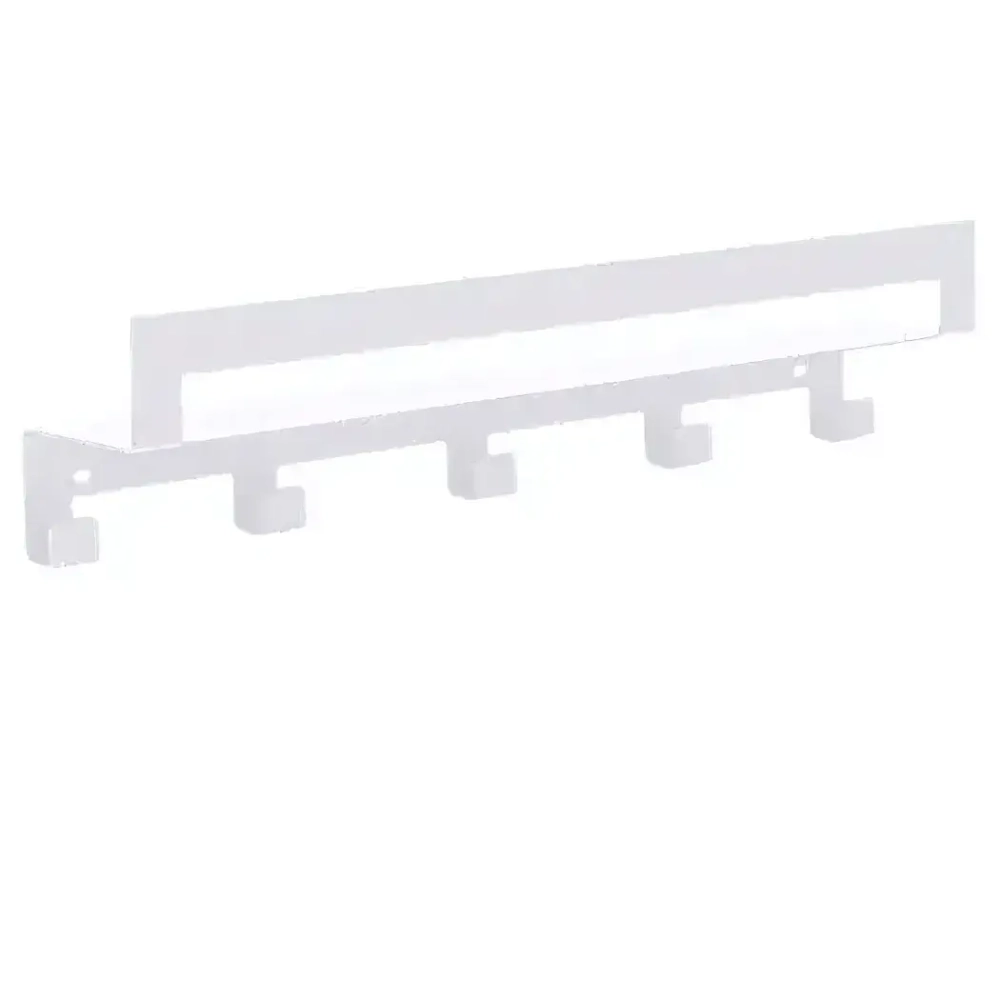 Полка настенная Line 50см с 5-ю крючками (белый)