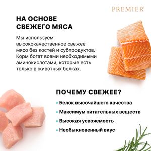 Сухой корм Premier Cat Salmon&Turkey Adult для кошек из свежего филе лосося с индейкой