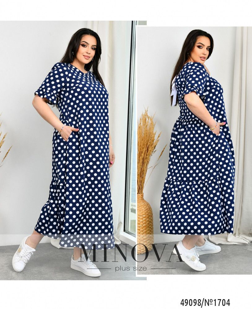 Платье 1704-темно-синий Minova