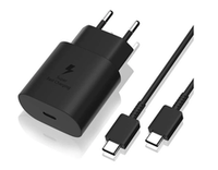 USB-C 25W Power Adapter Samsung Black+ USB-C/USB-C Cable 1m