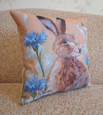 Декоративный гобеленовый чехол для интерьерной подушки Василек 38*38