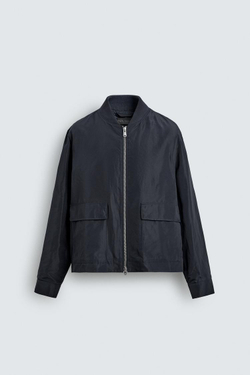 ZARA КУРТКА-РУБАШКА ИЗ ВЫСОКОТЕХНОЛОГИЧНОЙ WATER-REPELLENT ТКАНИ, СИНИЙ