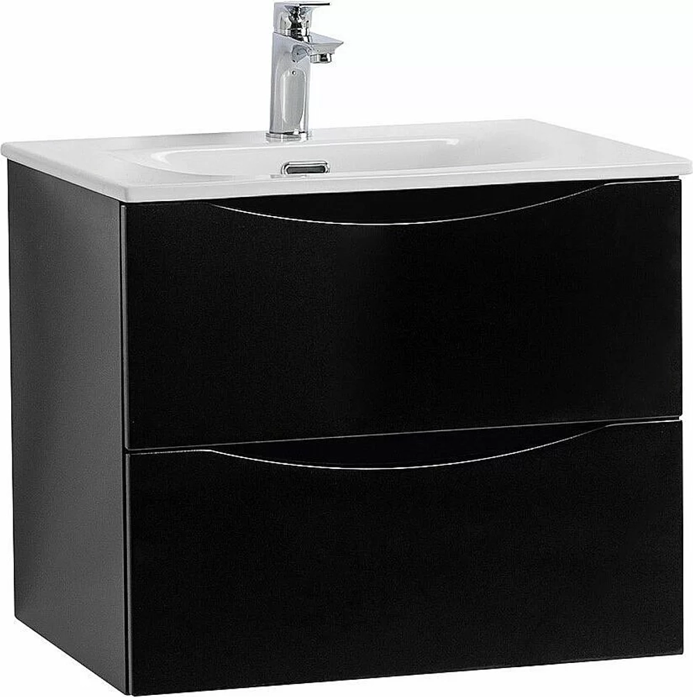 Тумба с раковиной BelBagno MARINO-CER-N-600-2C-SO-NL-P Nero Lucido