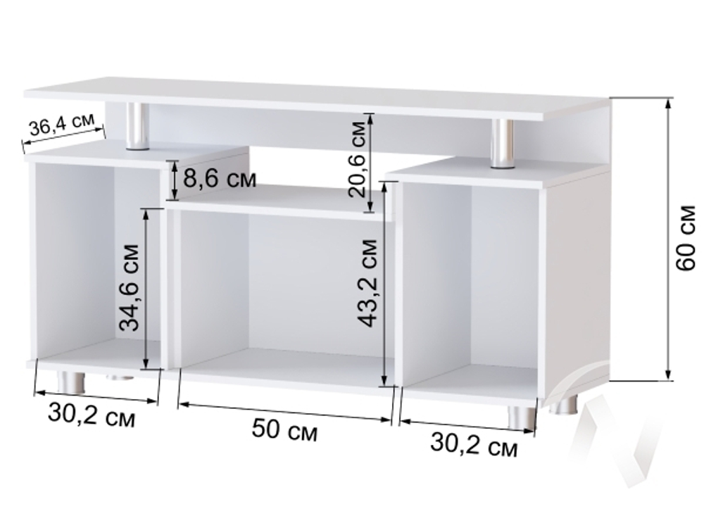 Тумба ТВ 003с (белый)