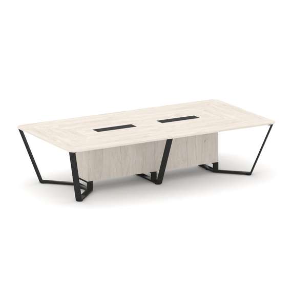 Steel Meet Стол переговорный прямоугольный KD-PR.B.SP-12 Денвер Светлый/Металл Черный 3200*1600*750