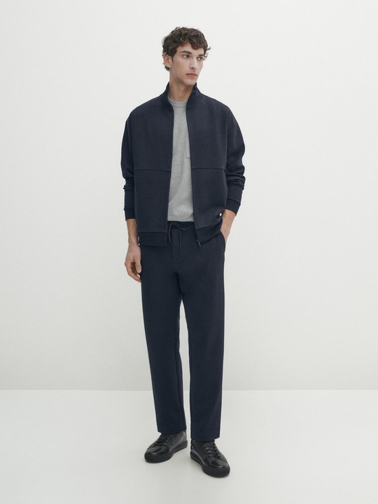 Massimo Dutti Хлопковые брюки, темно-синий
