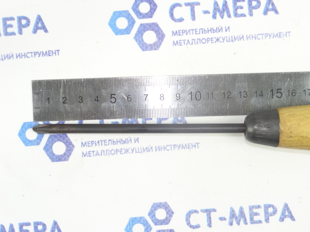 Отвертка шлицевая фигурная (плюсовая) 240мм №1 (Деревянная ручка) СССР