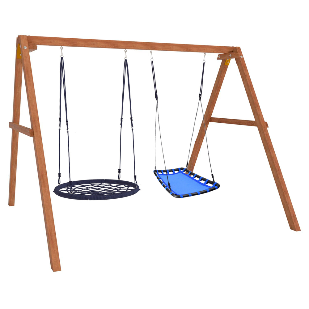 Деревянные качели с гнездом Лодка и гнездом 100 см