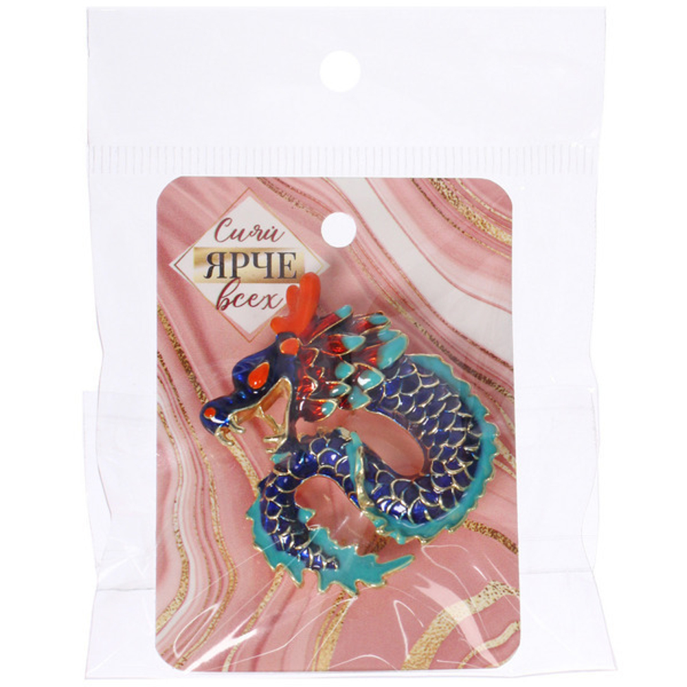 Брошь - оберег «Best Podarok - Дракон в поднебесье», 4.5*4см