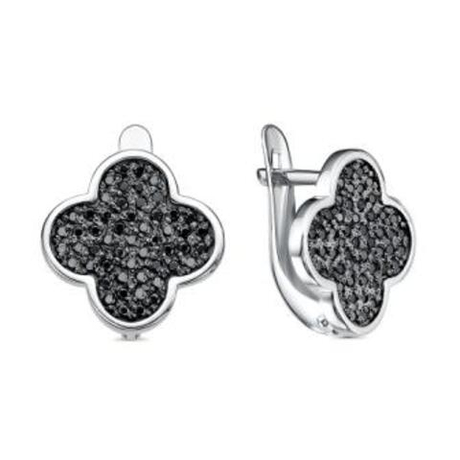 Серьги из серебра с фианитами