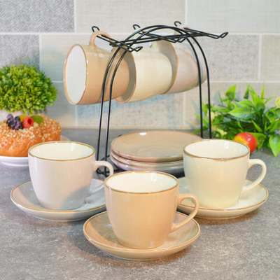 Чайный набор 12 предметов 240мл на подставке, 202441