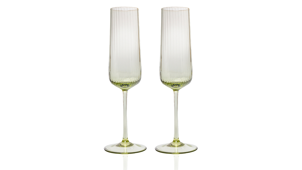 Набор бокалов для шампанского 2 шт 200 мл Anna Von Lipa Пульсация зеленый