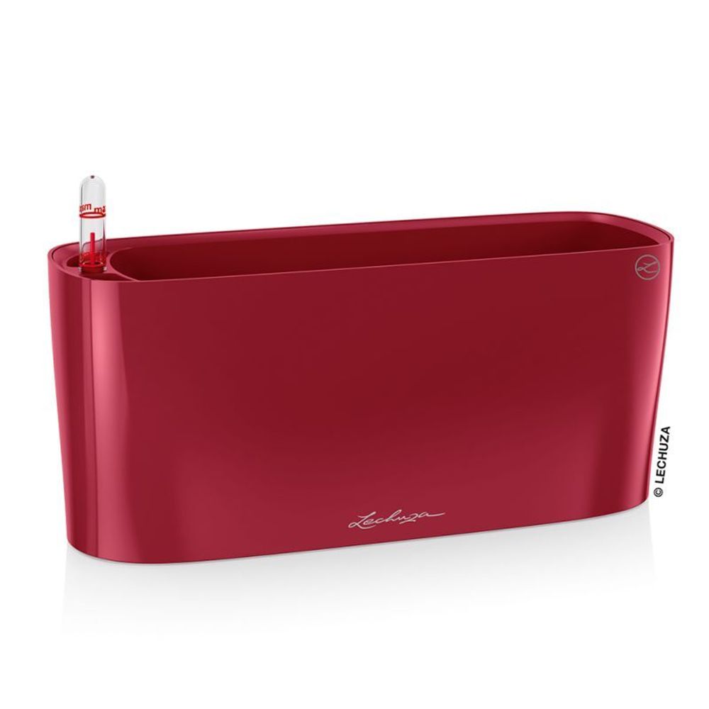 Кашпо Lechuza &quot;Delta Complete scarlet red high gloss&quot; (пластик), 30x11xH13 см