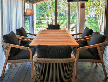 Обеденная группа Ideal Patio ЛЕОНОРЕН каркас тик, стол тик 180