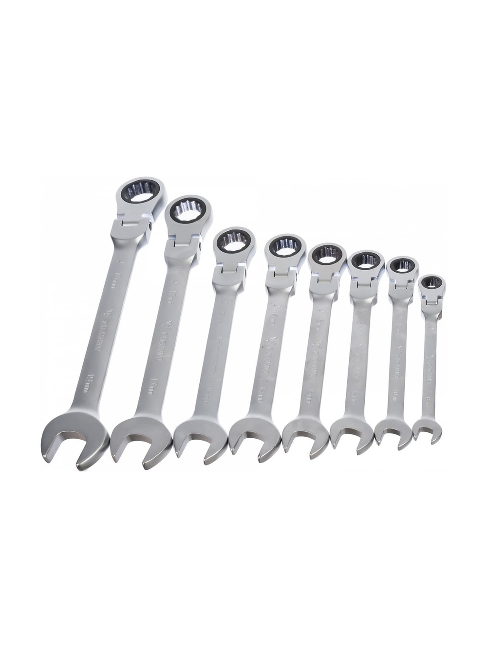 Набор комбинированных шарнирных ключей с трещоткой Gigant 8 шт, Сталь Cr-V, 8-19мм, GCWSMH 8