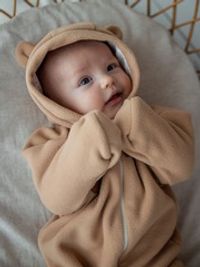 Комбинезон флисовый с закрытой ножкой "Беж" 0+