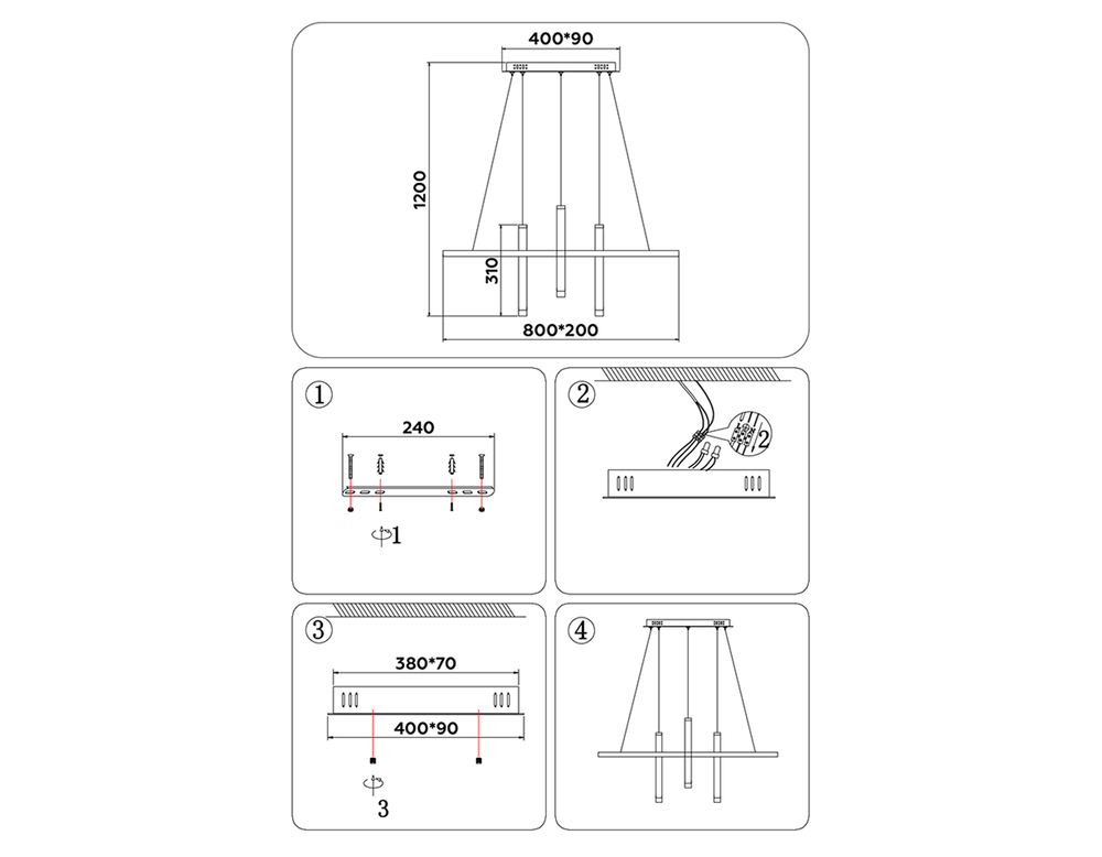Ambrella Подвесной управляемый светодиодный светильник LineTech FL5383