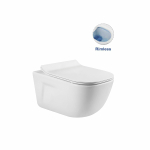 Унитаз подвесной Idea VT1-33 безободковый, цвет белый, ультратонкое soft-close сиденье