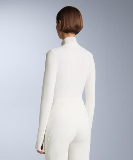 Oysho Термофутболка с застёжкой-молнией на половину длины, белый