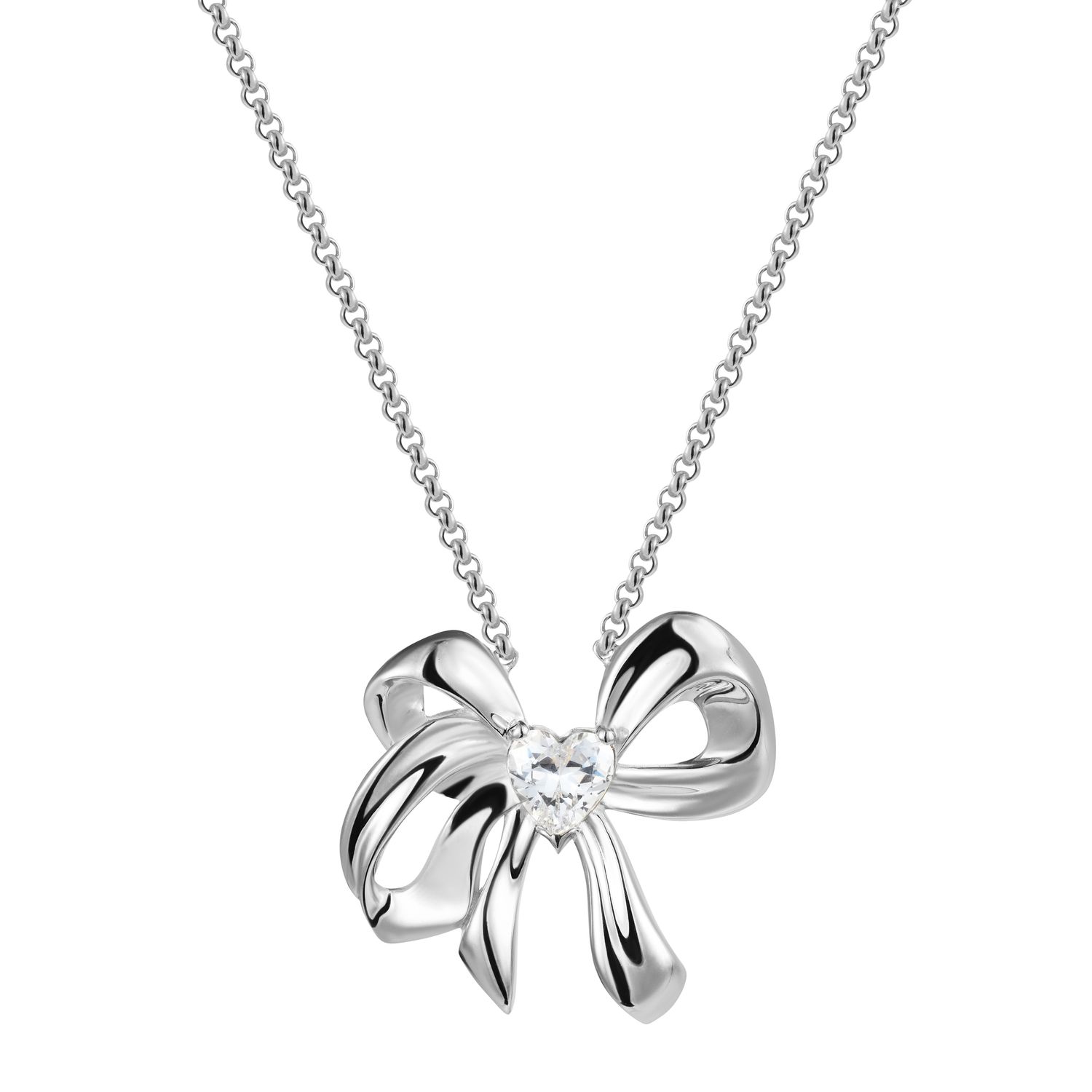 Колье Hearty Bow Necklace - Silver